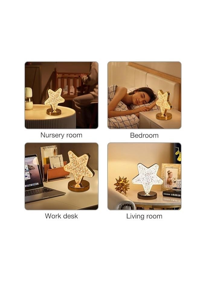 مووبزا مصباح نجمة كريستالي بتحكم باللمس مع سطوع قابل للتعديل، ٣ أوضاع ألوان وبطارية تدوم حتى ١٢ ساعة، مناسب لزينة رمضان والعيد للمنزل والمطاعم - Image 4